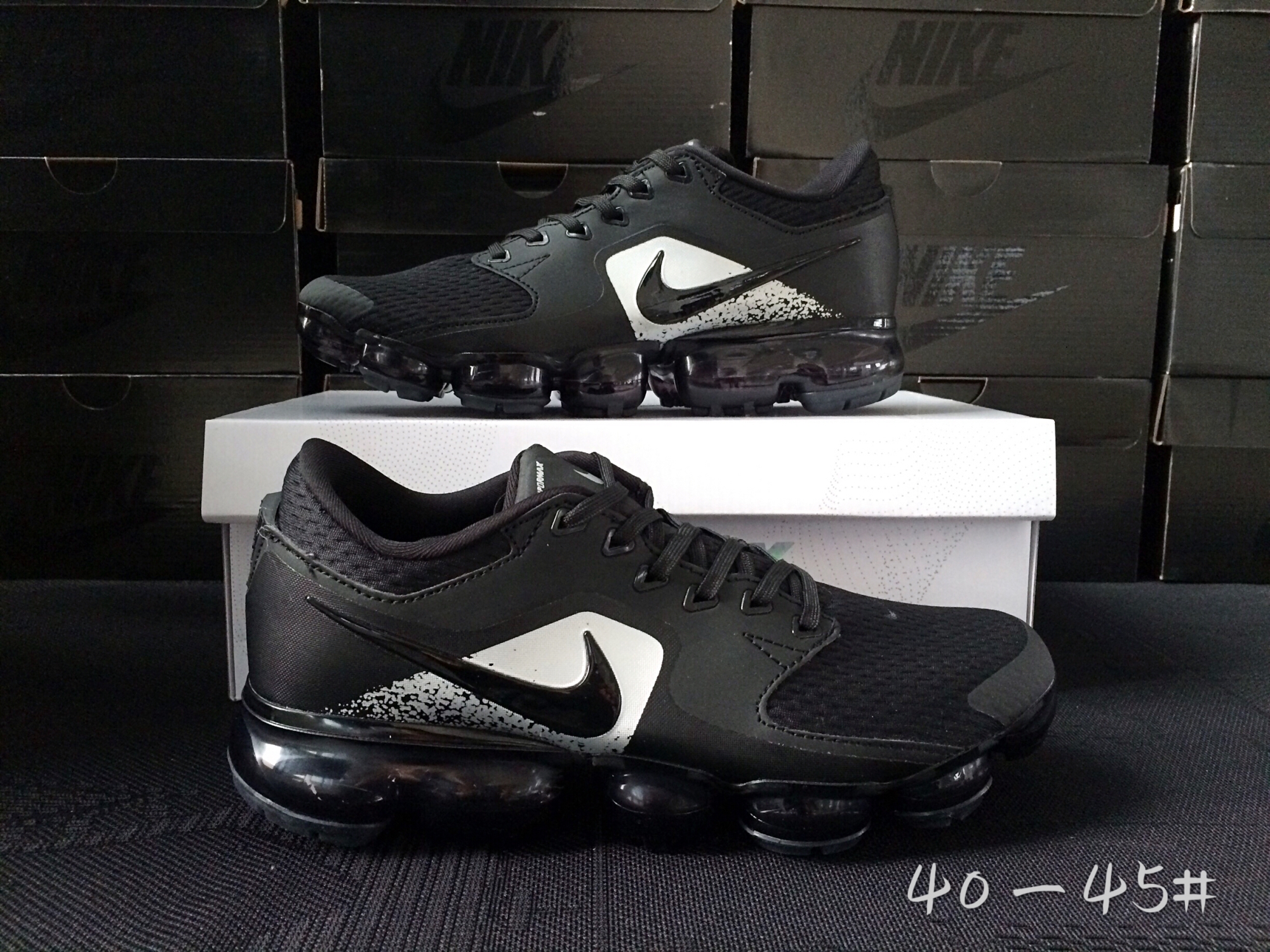 Men 2018 Nike Air Vapormax CS Black White Shoes